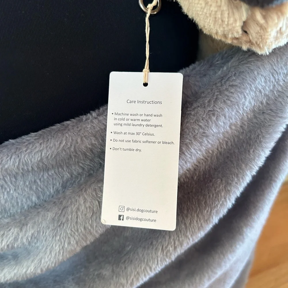 NWT- Gray Plush Dog Shoulder Sling